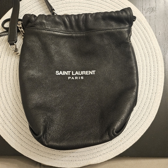 Saint Laurent Black Leather Teddy Bucket Bag - Picture 4 of 13
